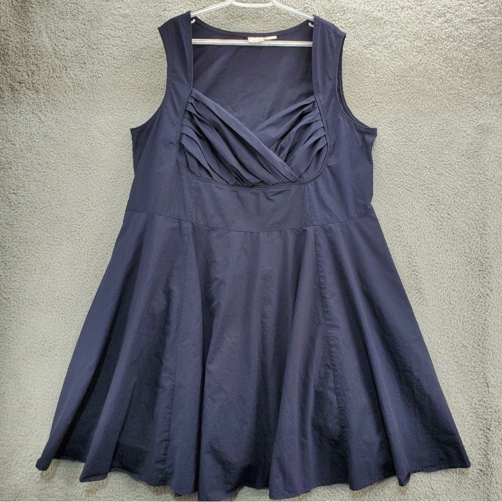 Eshakti Wayward Fancies Custom Navy Blue cotton fit and flare dress